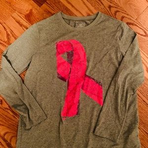 YXL LS Under Armour ribbon shirt